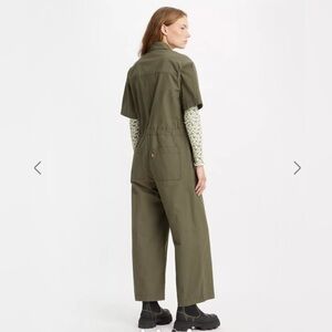 Levi's Olive Green Short-Sleeve Utility Jumpsuit Jacket